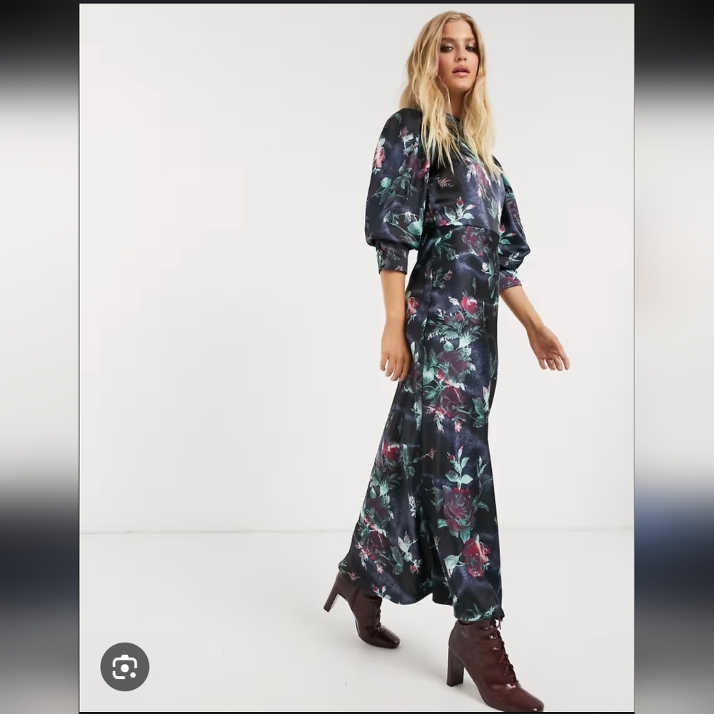 ASOS Design Maxi High Neck Satin Dress